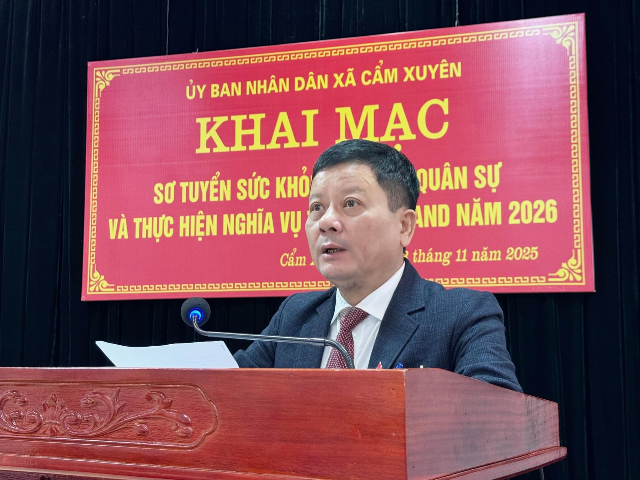 Xã Cẩm Xuyên sơ khám tuyển nghĩa vụ quân sự và thực hiện nghĩa vụ tham gia công an nhân dân năm 2026.