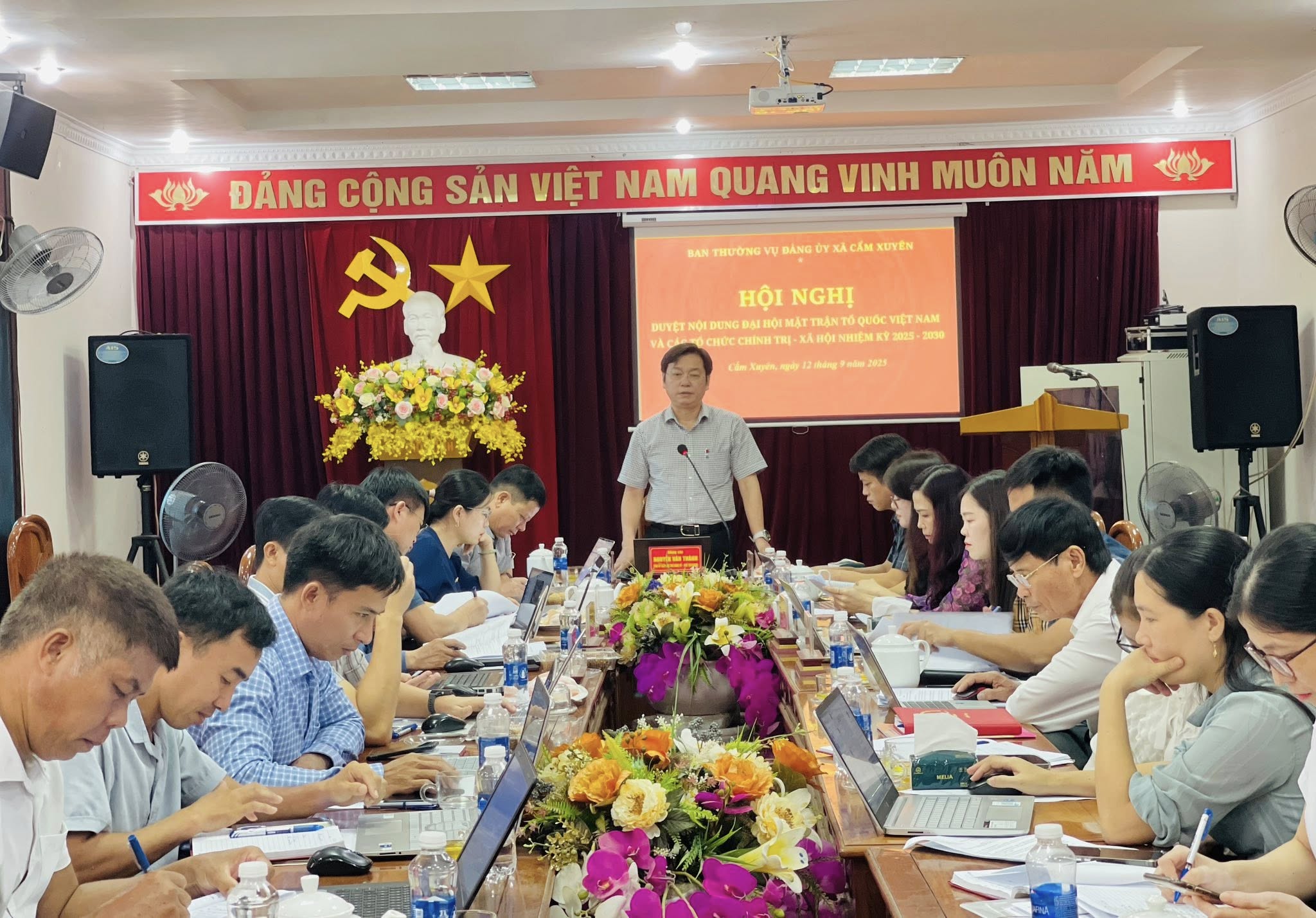 Xã Cẩm Xuyên tổ chức Hội nghị duyệt nội dung Đại hội Mặt trận Tổ quốc Việt Nam và các tổ chức Chính trị-Xã hội nhiệm kỳ 2025-2030