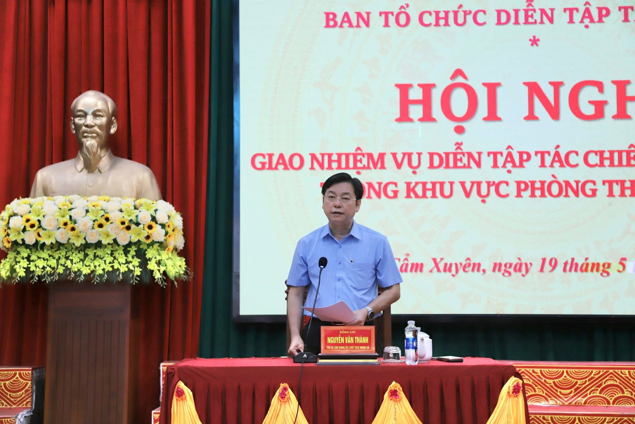 Xã Cẩm Xuyên tổ chức hội nghị giao nhiệm vụ diễn tập tác chiến khu vực phòng thủ năm 2026