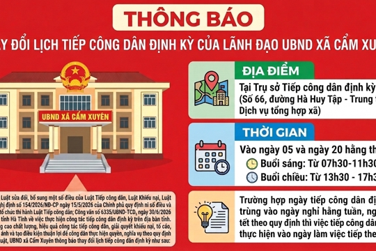 Thông báo Thay đổi lịch Tiếp công dân định kỳ của UBND xã 