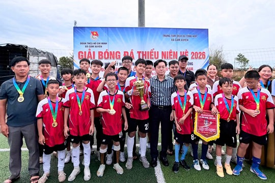 Xã Cẩm Xuyên bế mạc giải bóng đá Thiếu niên hè năm 2026