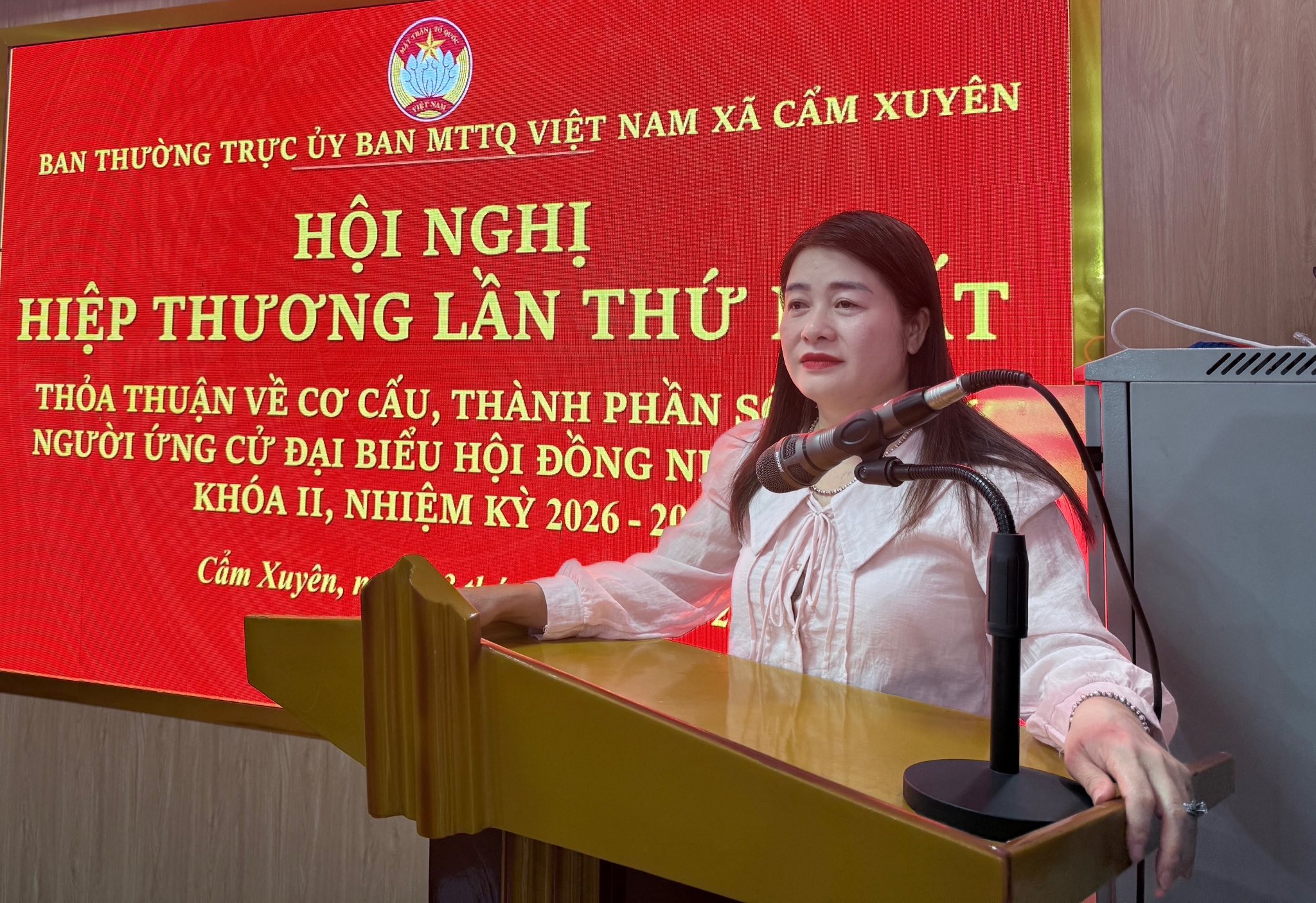Uỷ ban MTTQ xã Cẩm Xuyên tổ chức Hội nghị hiệp thương lần thứ nhất bầu cử Đại biểu Hội đồng nhân dân xã khóa II, nhiệm kỳ 2026 - 2031.