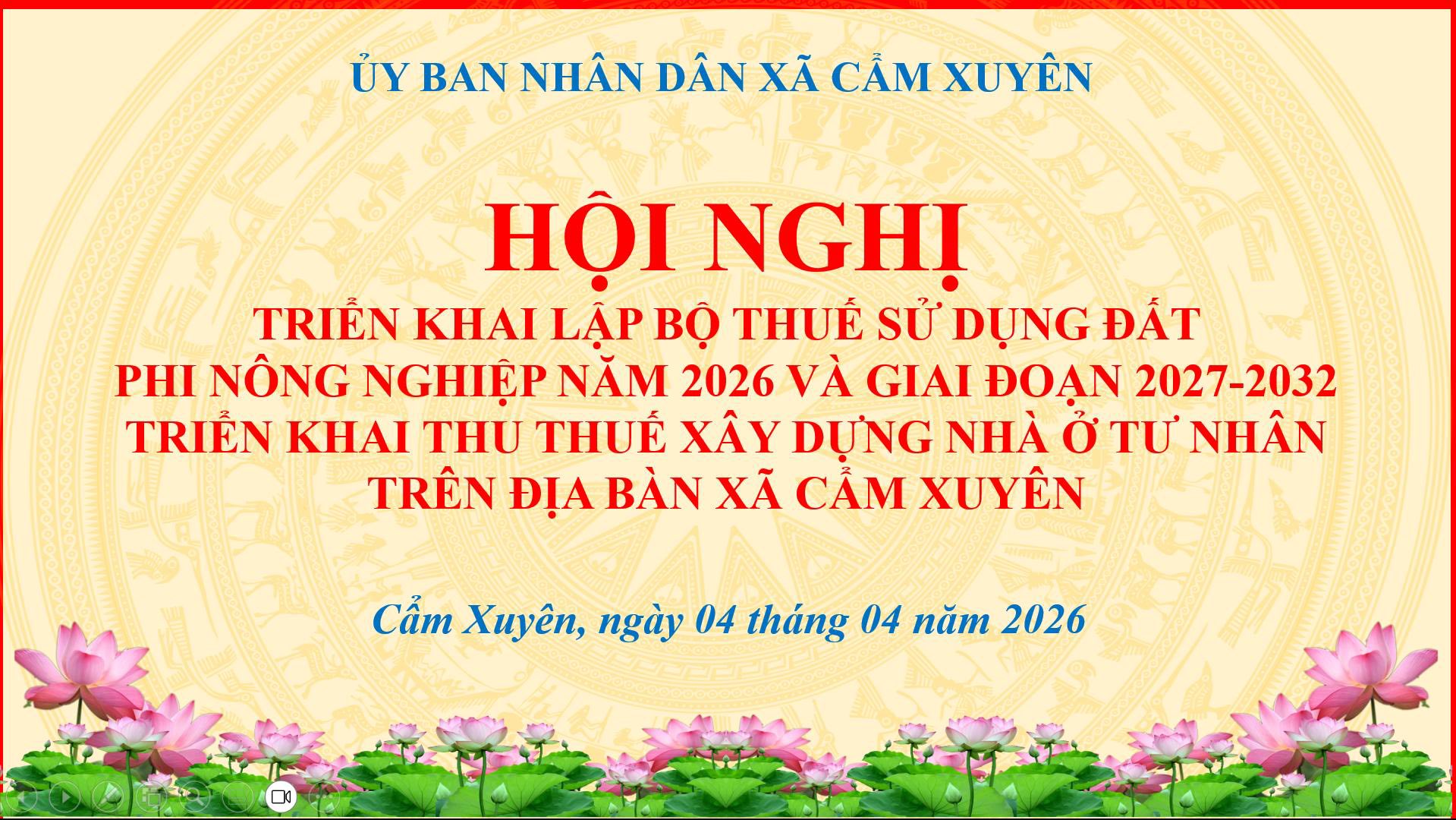 Xã Cẩm Xuyên tổ chức hội nghị triển khai công tác thuế năm 2026 và giai đoạn 2027–2032