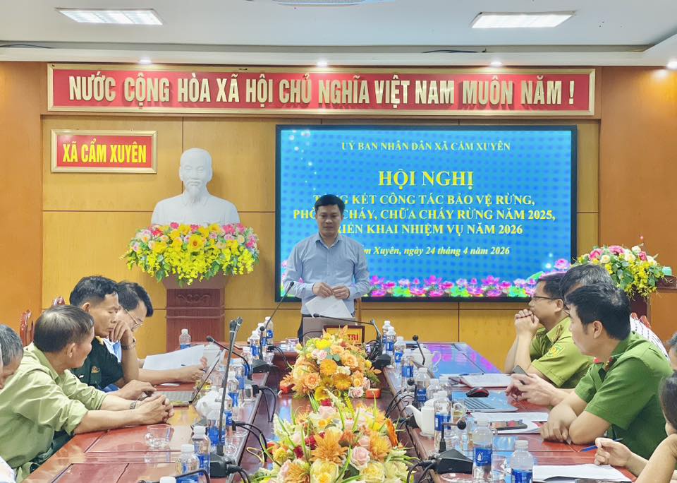 Xã Cẩm Xuyên tổ chức hội nghị tổng kết công tác bảo vệ rừng, phòng cháy chữa cháy rừng 