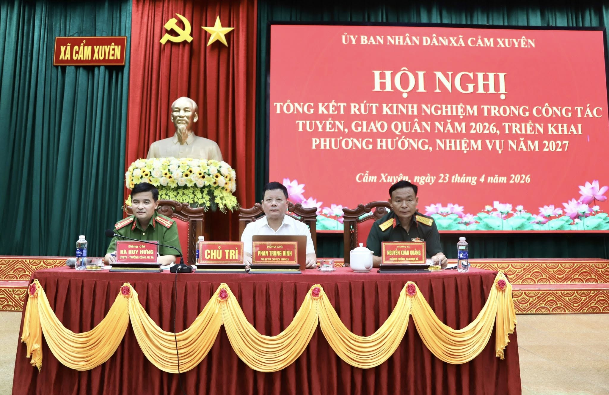 Xã Cẩm Xuyên Tổng kết, rút kinh nghiệm công tác tuyển quân năm 2026, triển khai nhiệm vụ năm 2027. 