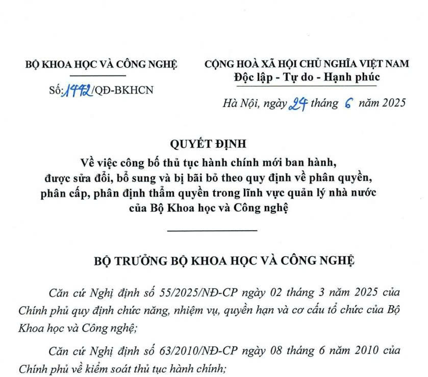 Hướng dẫn thực hiện thủ tục hành chính lĩnh vực Tần số vô tuyến điện  